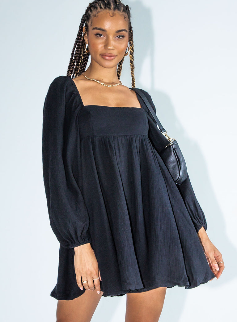 Lorna Long Sleeve Mini Dress Black